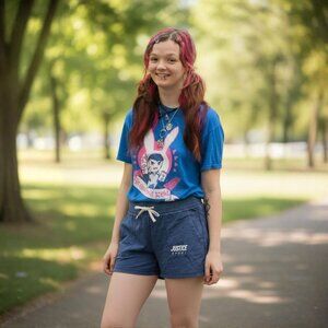 Justice Sport ✦ Girls Heathered Navy Blue Drawstring Shorts ✦ Active 14/16